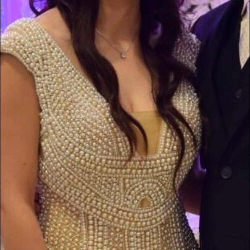 Prom dress, special occasion dress, pearl dress